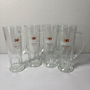Kostritzer Schwarzbier Beer Glass Mug 0.3l Tall Stein German Set of 4 Glasses